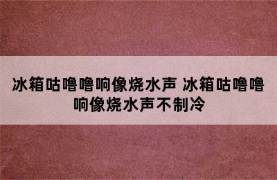 冰箱咕噜噜响像烧水声 冰箱咕噜噜响像烧水声不制冷